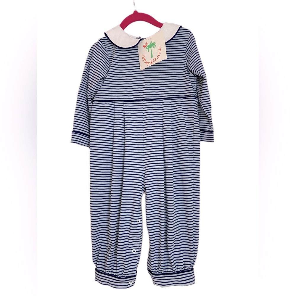 Shrimp and Grits blue stripe bubble